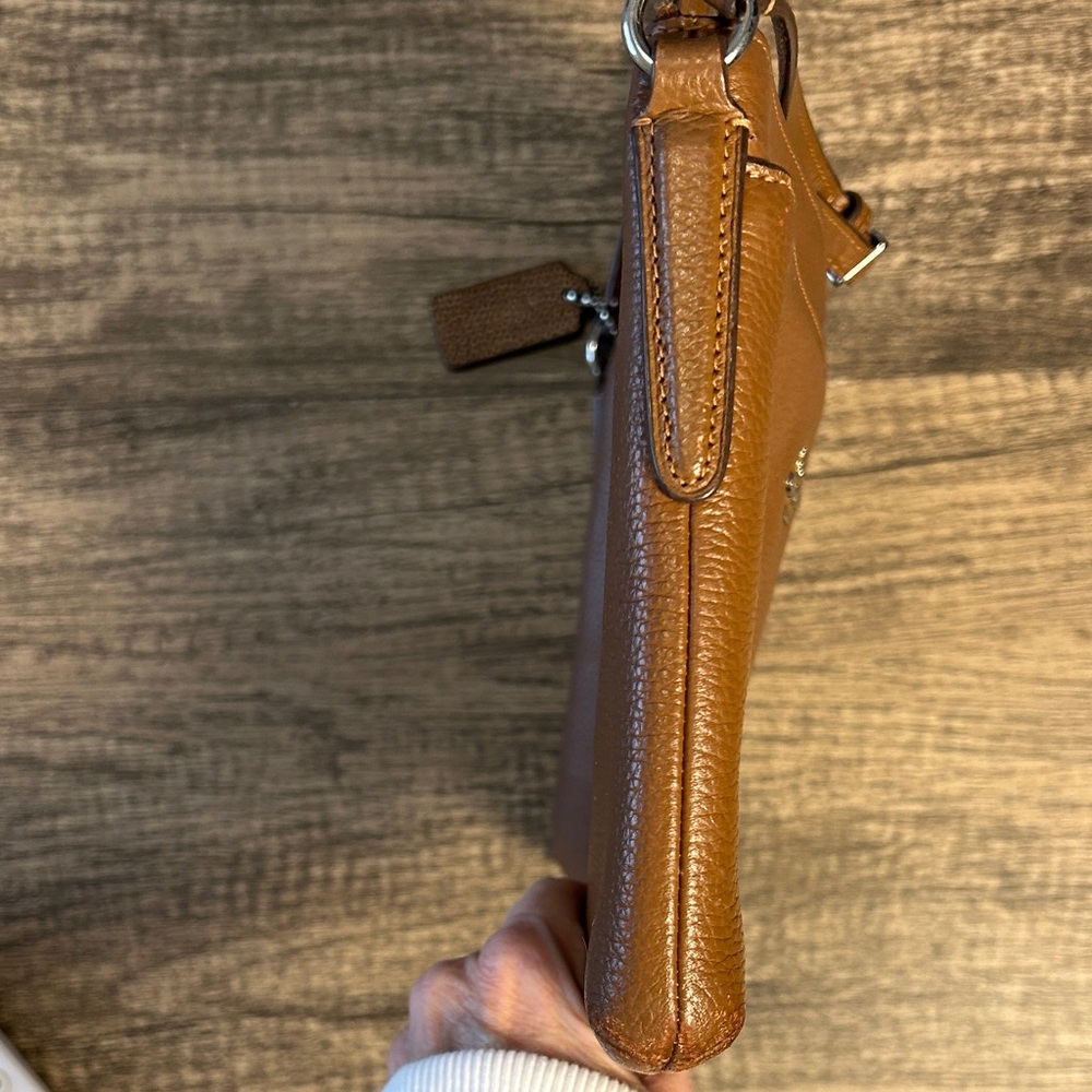 Coach Brown Pebbled Leather Crossbody Bag - Picture 5 of 10
